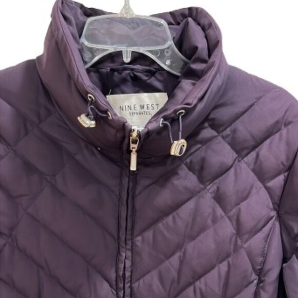 Nine West Plum Purple Quilted Puffer Jacket Coat - LNC - Picture 3 of 5